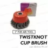 3 inch Twist Knot Cup Brush for Air Tools
